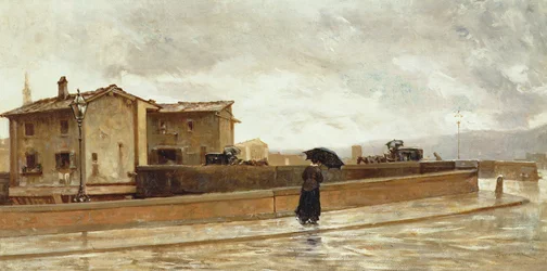 Vrouw Wandelend op een Brug, 1881